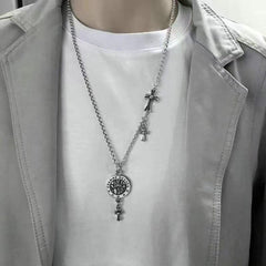 CHH Chrome heart Cross Necklace Vintage Male Female Angel Sword Cross Pendant