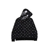 Bathing ape hoode bape polka dot black joint autum