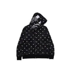 Bathing ape hoode bape polka dot black joint autum