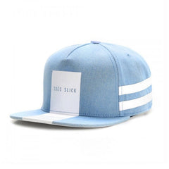 Trendy flat brimmed snapback hatstres slick cap summer