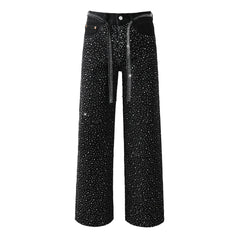 Mens trendy purple jeans 100% cotton Jeans Rhinestones #9128