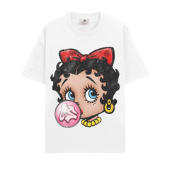 BIG FACE T shirts Pure Cotton High-Street Fashion