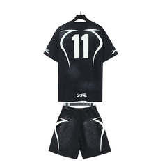 Hellstar T-Shirt And Shorts Two-Piece Set High-quality pure cotton high-street clothing
