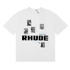 Rhude T Shirts Pure cotton printed letters