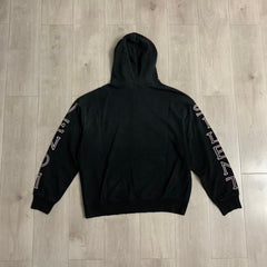 DUAA Hoodie Pure cotton with hot-fix rhinestones and a distressed, washed finish.