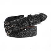 Hip-hop punk rhinestone belt skull dark style