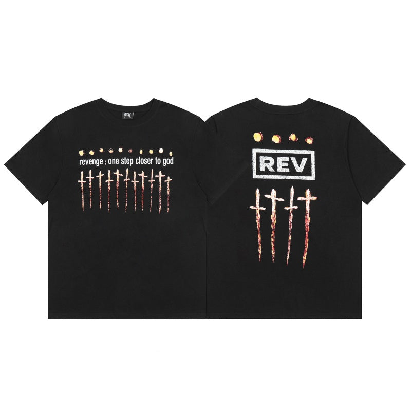 Revenge T Shirts High-quality streetwear with trendy Painted decoration