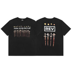Revenge T Shirts High-quality streetwear with trendy Painted decoration