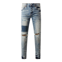 Mens trendy purple jeans 100% cotton Pure Cotton High Street Trend