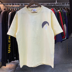 Rhude T Shirts Black Moon Print Loose Casual Short Sleeve Men and Women