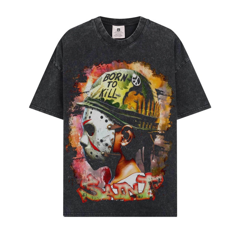 BIG FACE T shirts Pure Cotton High-Street Fashion