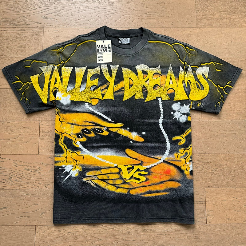 Valeforever Vale T Shirts Washed black with a distressed finish