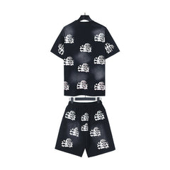 Hellstar T-Shirt And Shorts Two-Piece Set High-quality pure cotton high-street clothing