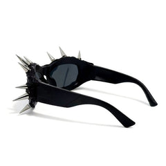 Trendy punk glasses retro spiked dark