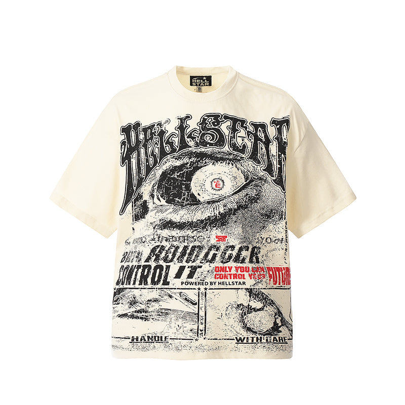Hellstar  T-shirt Direct Printing Pattern High-quality pure cotton high-street clothing