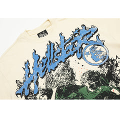Hellstar  T-shirt Direct Printing Pattern High-quality pure cotton high-street clothing