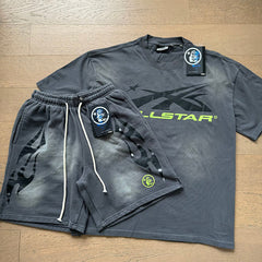 Hellstar T-Shirt And Shorts Two-Piece Set High-quality pure cotton high-street clothing