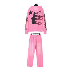 Hellstar Hoodie And Pants Two-Piece Set High-quality pure cotton high-street clothing