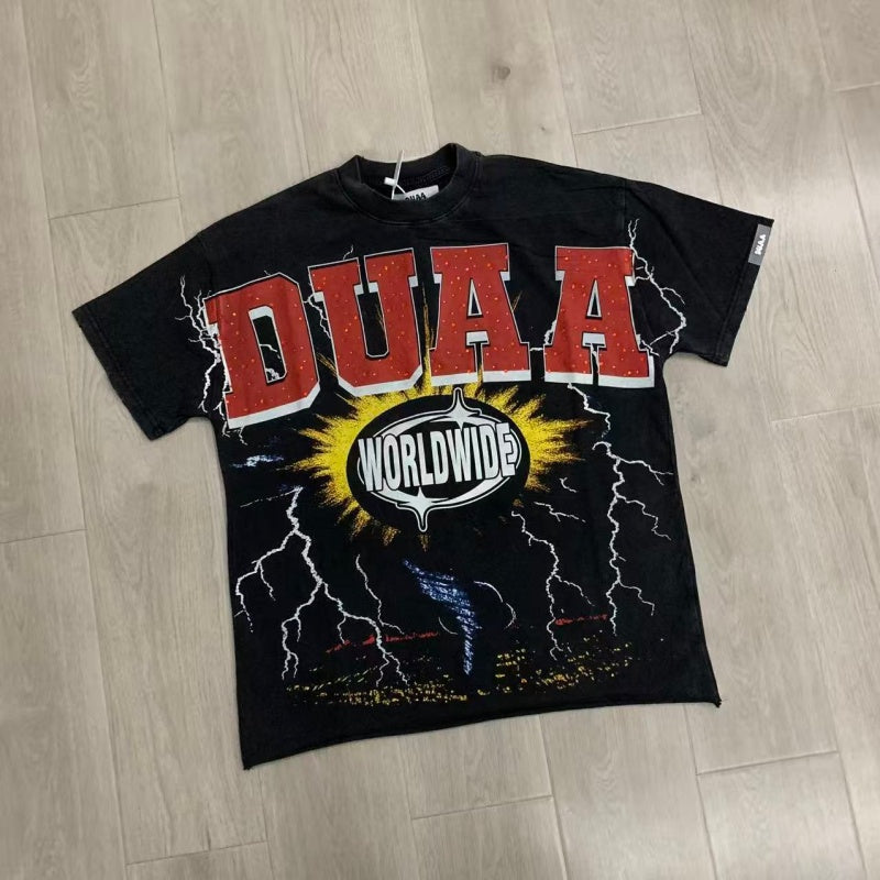 DUAA T shirts trendy short-sleeved shirt with rhinestone embellishment