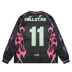 Hellstar Long Sleeve Shirts Hip-hop loose oversize High-quality pure cotton high-street clothing
