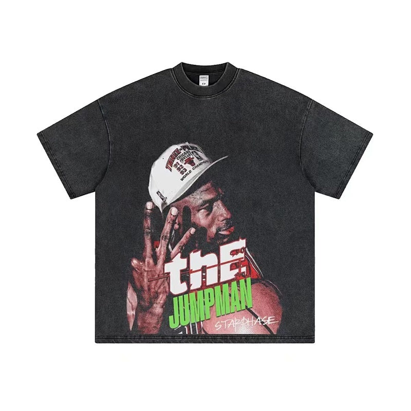 BIG FACE T shirts Pure Cotton High-Street Fashion