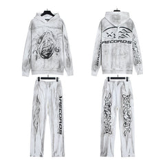 Hellstar Hoodie And Pants Two-Piece Set High-quality pure cotton high-street clothing