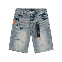 Mens trendy purple jeans 100% cotton Denim Shorts #PU508
