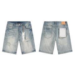 Mens trendy purple jeans 100% cotton Denim Shorts #PU506