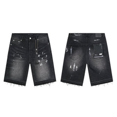 Mens trendy purple jeans 100% cotton Denim Shorts #PU505