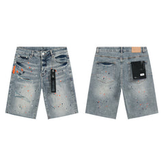 Mens trendy purple jeans 100% cotton Denim Shorts #PU508