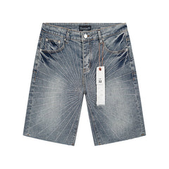 Mens trendy purple jeans 100% cotton Denim Shorts #PU509