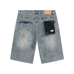 Mens trendy purple jeans 100% cotton Denim Shorts #PU508