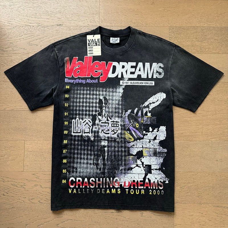 Valeforever Vale T Shirts Washed black with a distressed finish