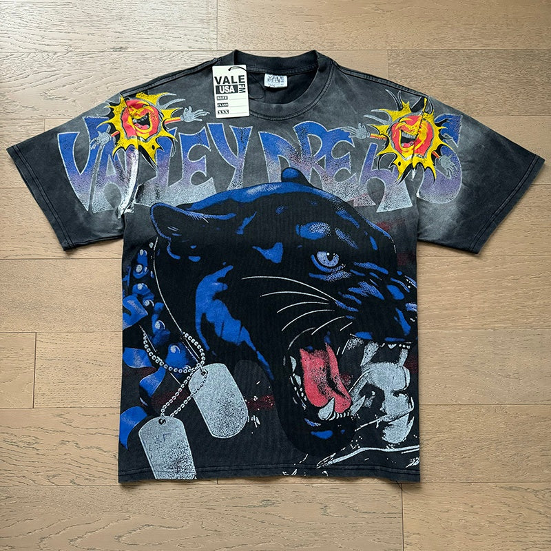 Valeforever Vale T Shirts Washed black with a distressed finish