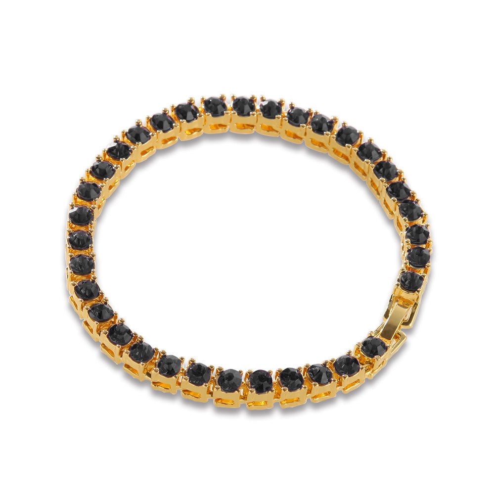 Bracelet Hip Hop Rhinestone Alloy Bracelet Colored Rhinestone Tennis Bracelet St. Valentine's