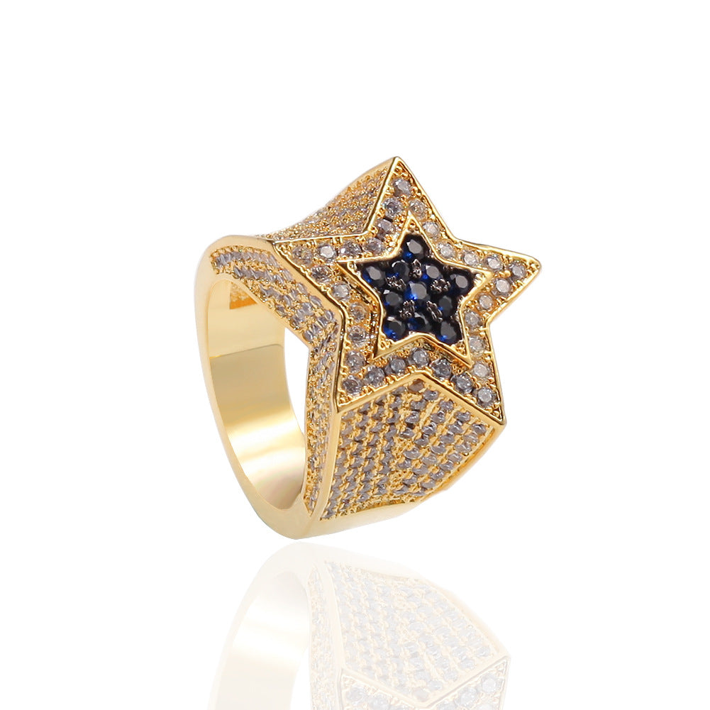Rings Zircon Ring Sapphire Pentagram Ring St. Valentine's