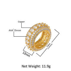 Rings Copper Microencrusted Zircon Hip Hop Gold Ring Spectrum St. Valentine's
