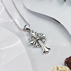 CHH Chrome heart Cross Necklace Cross Vintage Pendant Versatile for Men and Women