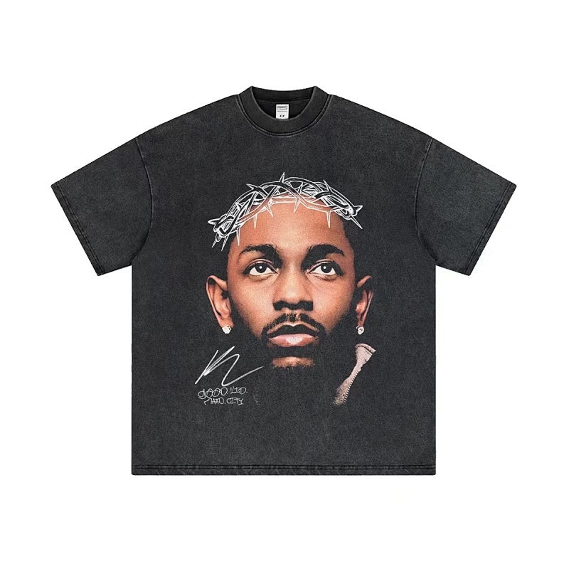 BIG FACE T shirts Pure Cotton High-Street Fashion