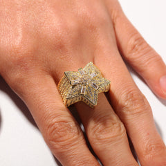 Rings Hip Hop Pentagram Zircon Ring Spectrum St. Valentine's