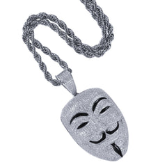 Jewelry Copper Inlaid AAA Zircon Smiley Mask Pendant Hip Hop Jesus Pieces Spectrum