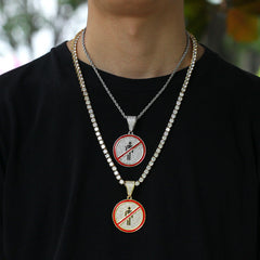 Jewelry Copper Zircon Disc Pendant hiphop Spectrum Jesus Pieces