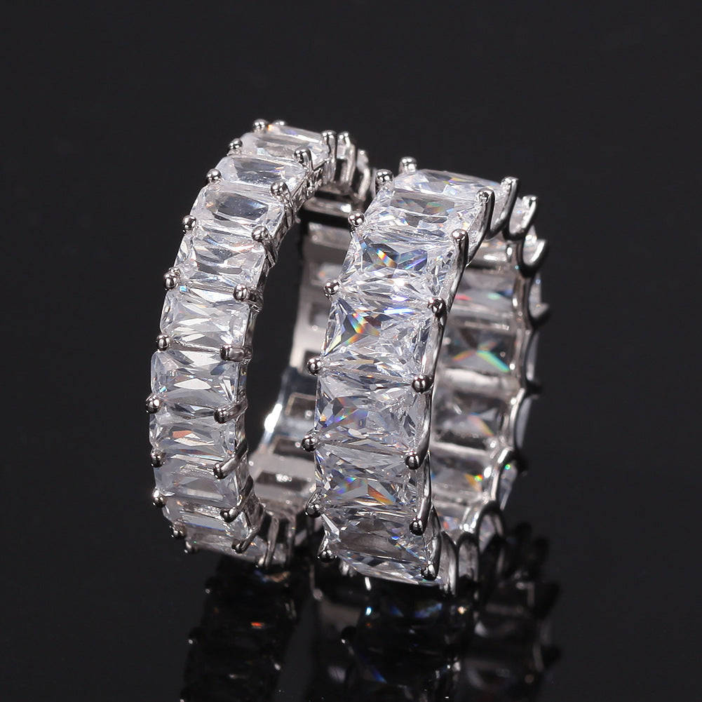 Rings Rap Men's Square Zircon Ring Hiphop St. Valentine's