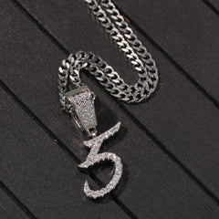 Jewelry Grass Numeral Alphabet Pendant Copper Inlaid Zircon Word Up Spectrum