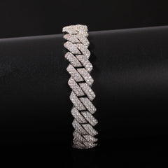 Bracelet Microencrusted Zircon Bracelet Bar Cuban Bracelet Spectrum St. Valentine's