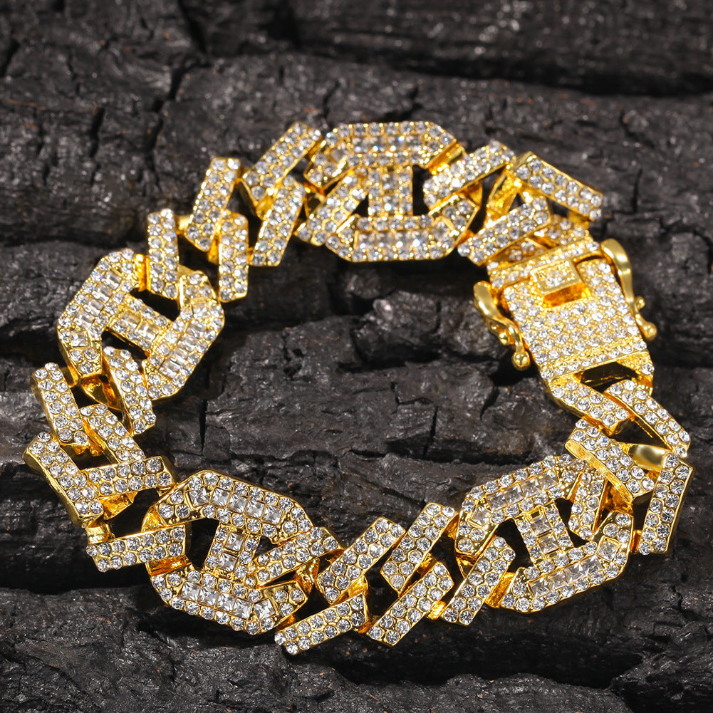 Bracelet Alloy Color Matching Couple Bracelet Cuban Chain Spectrum Royalty