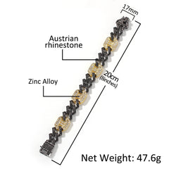 Bracelet Alloy Color Matching Couple Bracelet Cuban Chain Spectrum Royalty