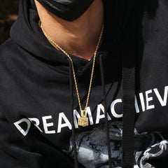 Jewelry necklace micro-inlaid zircon dice square hip-hop necklace wholesale Spectrum Royalty Jesus Pieces