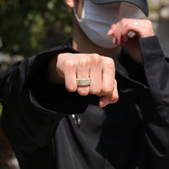 Rings Hip Hop Micro Zircon Rotatable Cuban Ring Spectrum Royalty
