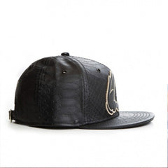Trendy flat brimmed snapback hatsleather shade